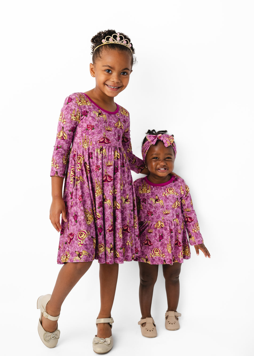 Royal Stained Glass Long Sleeve Twirl Dress