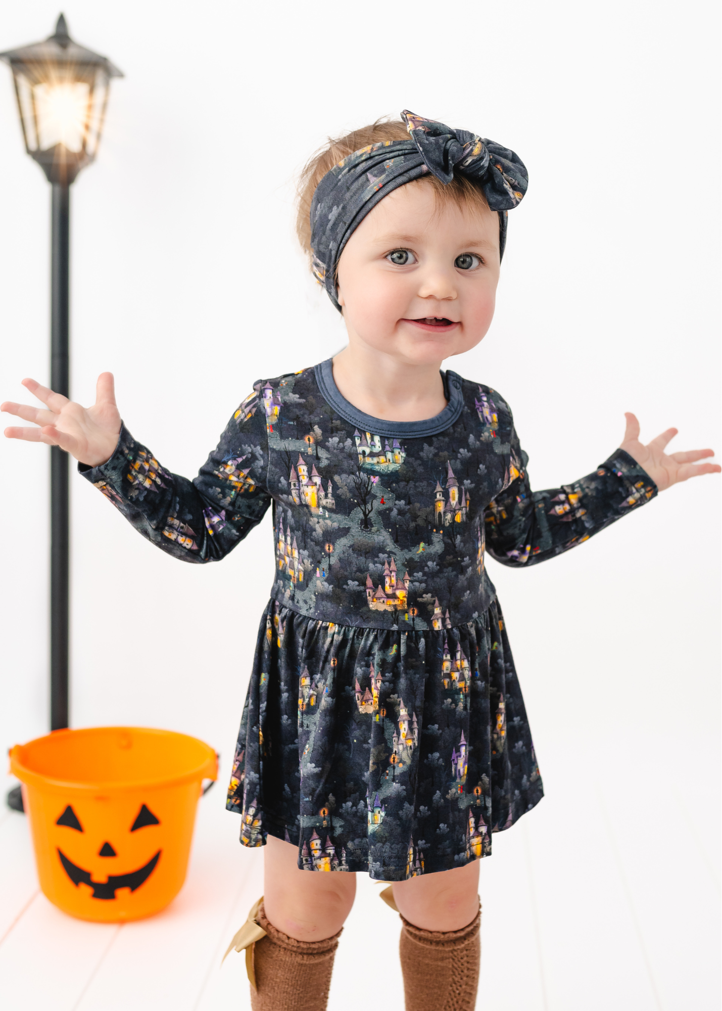 Creepy Castles Long Sleeve Baby Dress