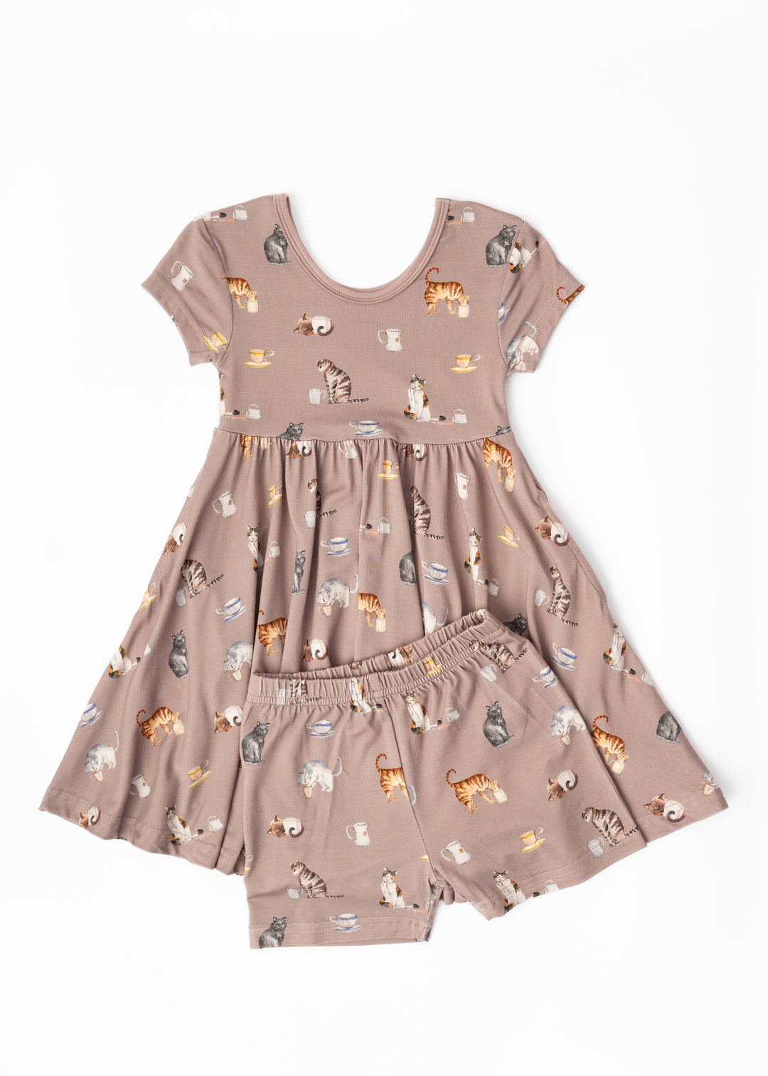 Cats and Coffee Bamboo Twirl Dress