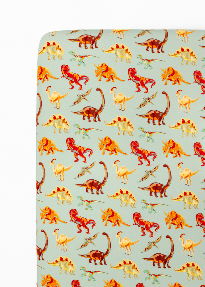 Dinosaurs Bamboo Crib Sheet