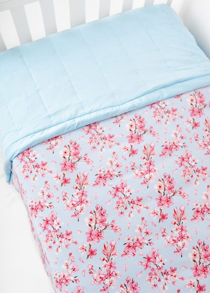 Cherry Blossom Large Quilted Bamboo Blanket