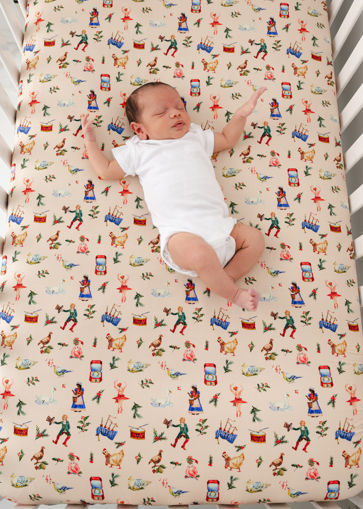 12 Days of Christmas Bamboo Crib Sheet