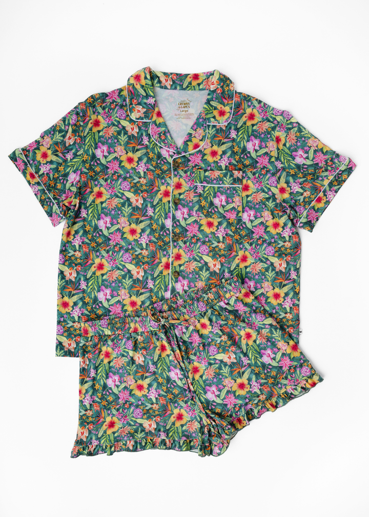 Ashley Floral Women's Bamboo Short Pajama Set