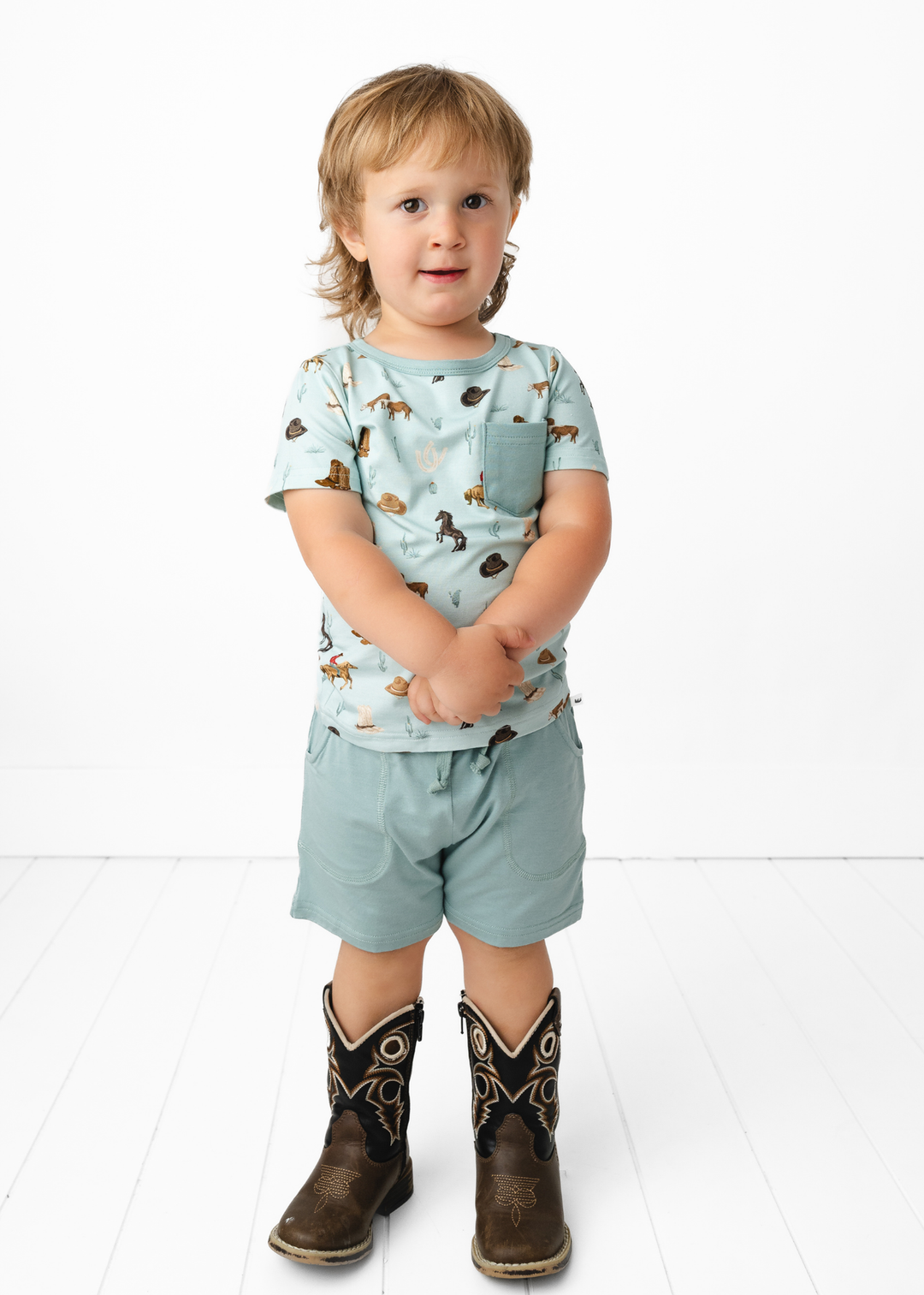 Western Bamboo Pocket Tee & Short Set