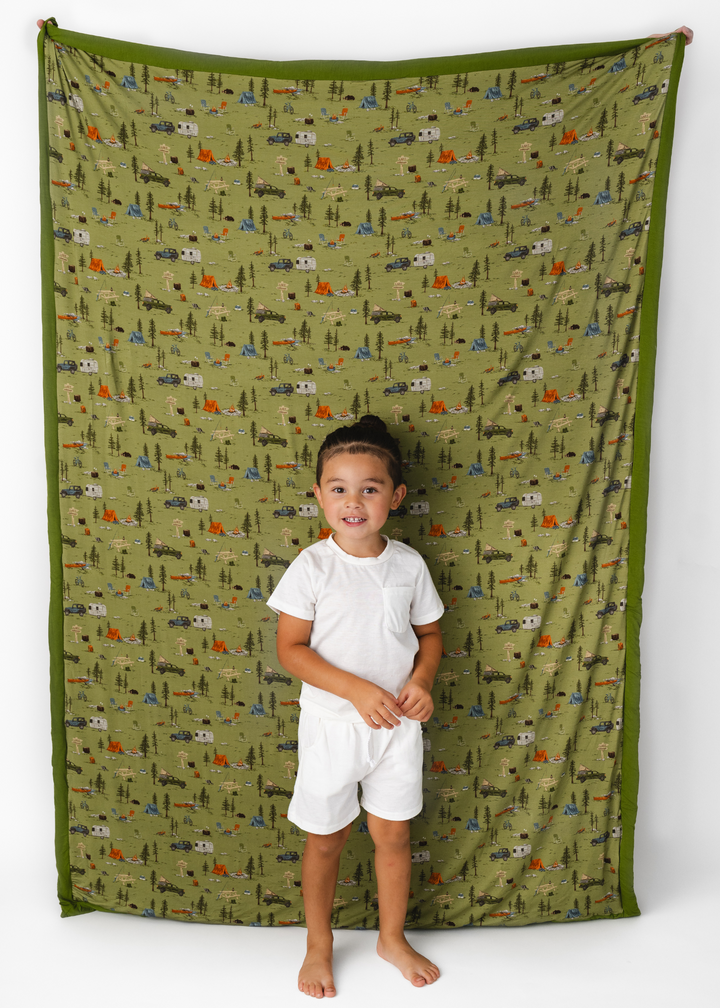 Camping Large Quilted Bamboo Blanket