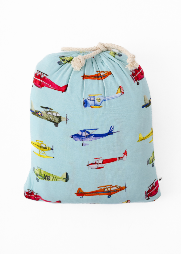 Vintage Airplanes Bamboo Crib Sheet