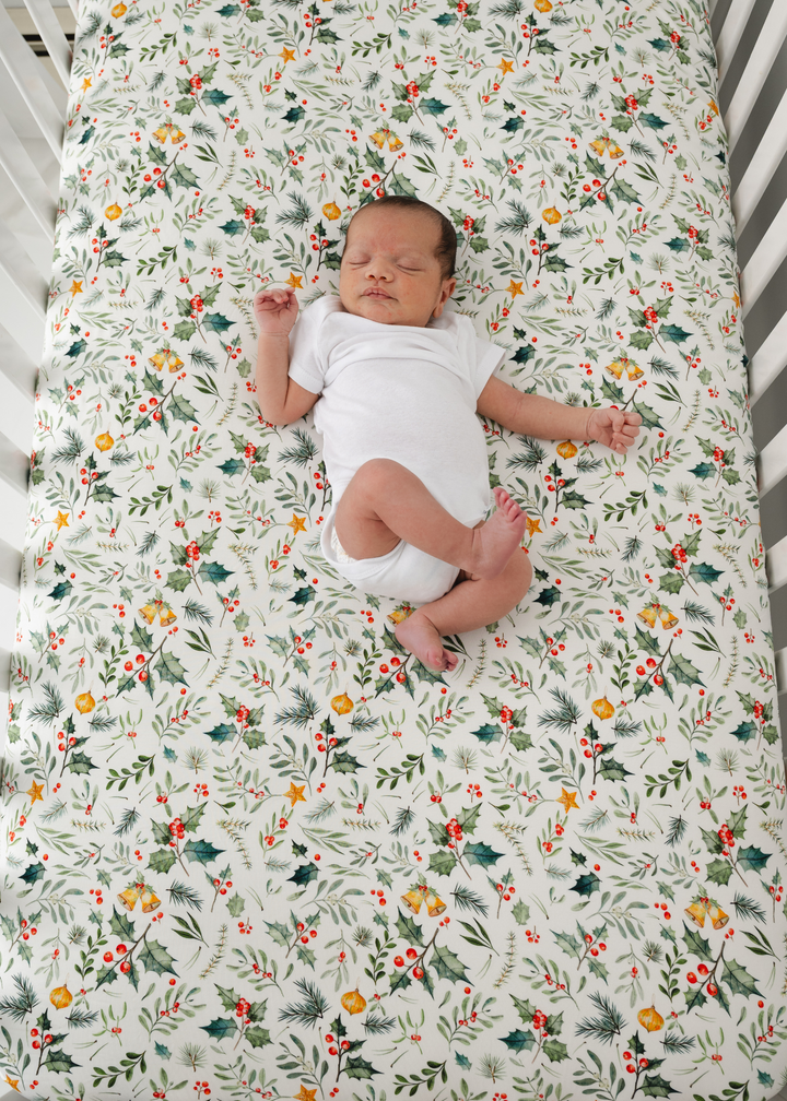 Holly Jolly Christmas Bamboo Crib Sheet