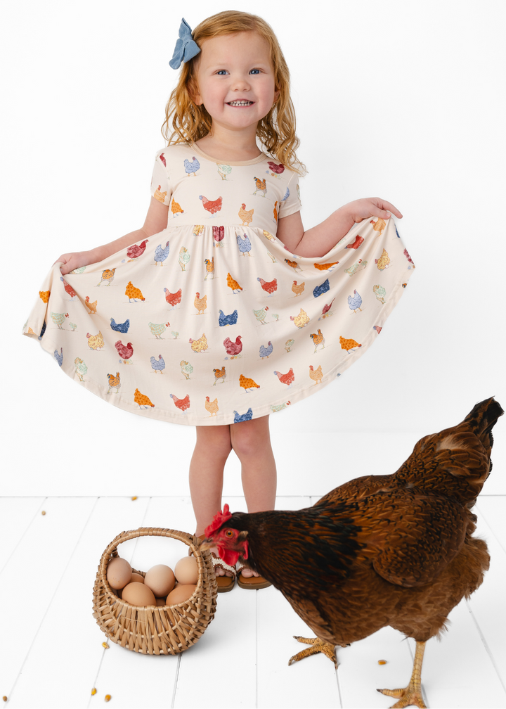 Chickens Bamboo Twirl Dress