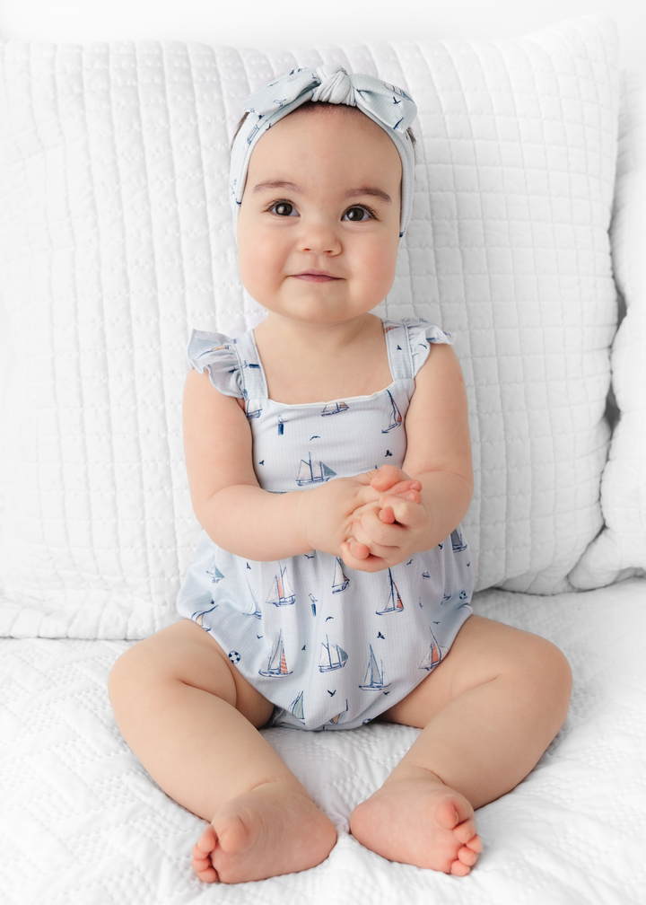 Sailboats Baby Bubble Romper