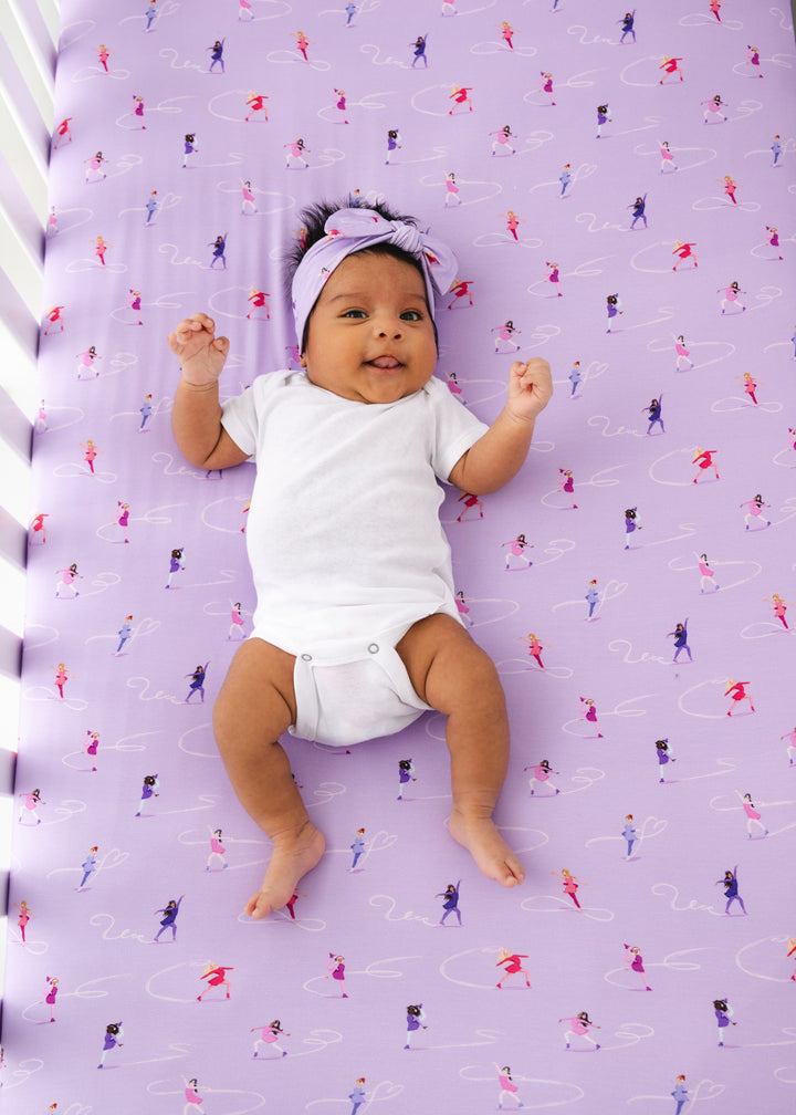 Ice Skating Bamboo Crib Sheet