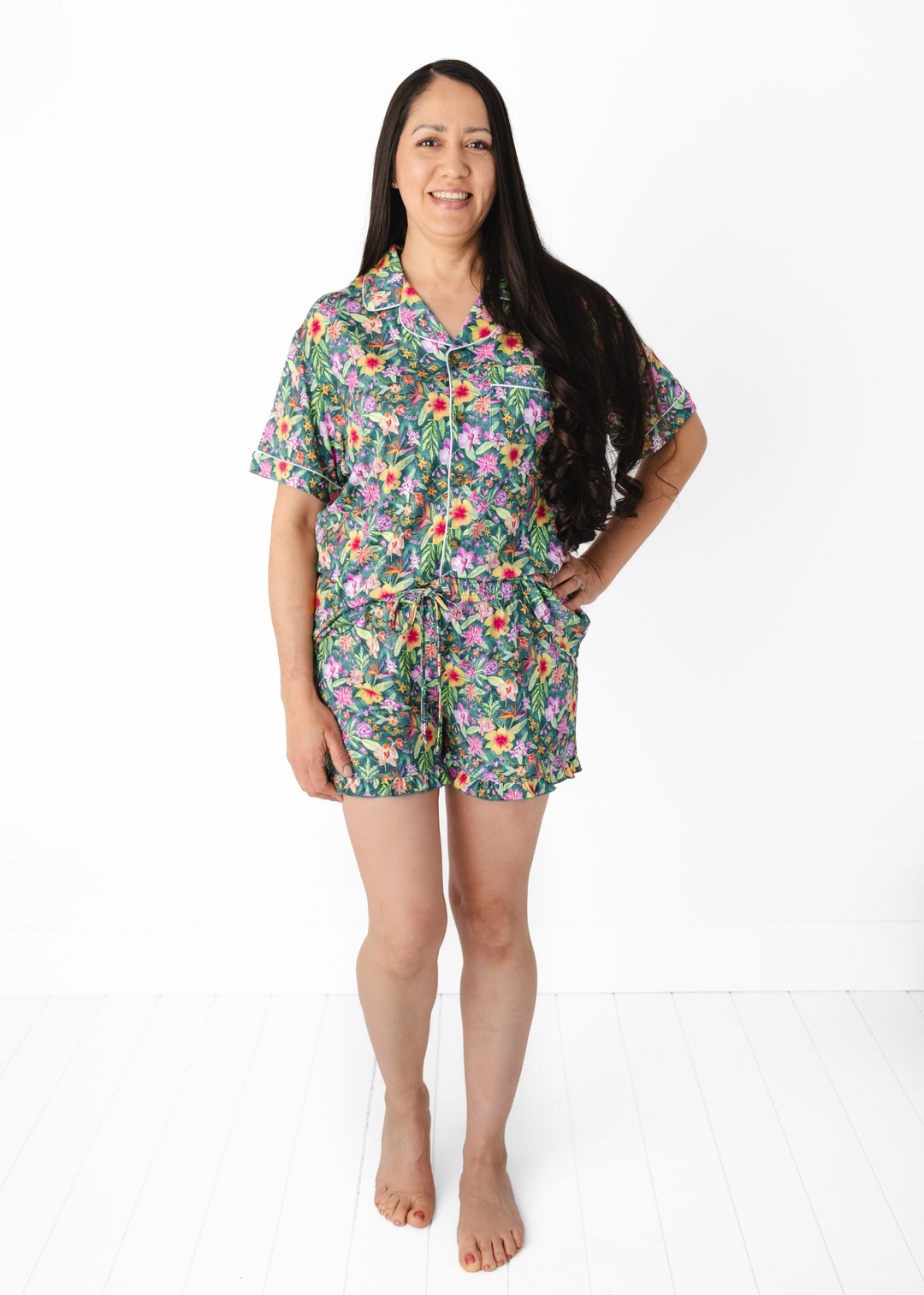 Ashley Floral Women's Bamboo Short Pajama Set