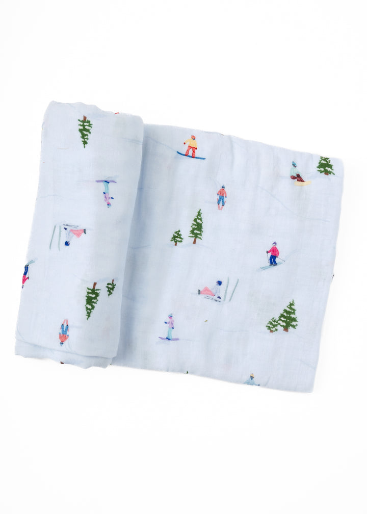 Skiing Swaddle Blanket