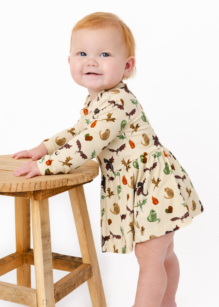 Dragons Long Sleeve Baby Dress