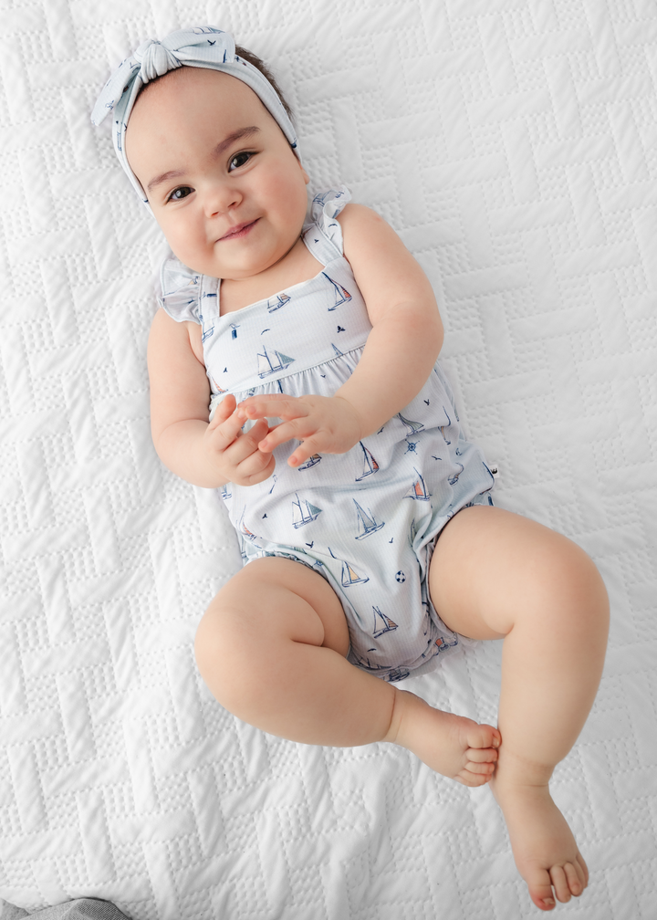 Sailboats Baby Bubble Romper