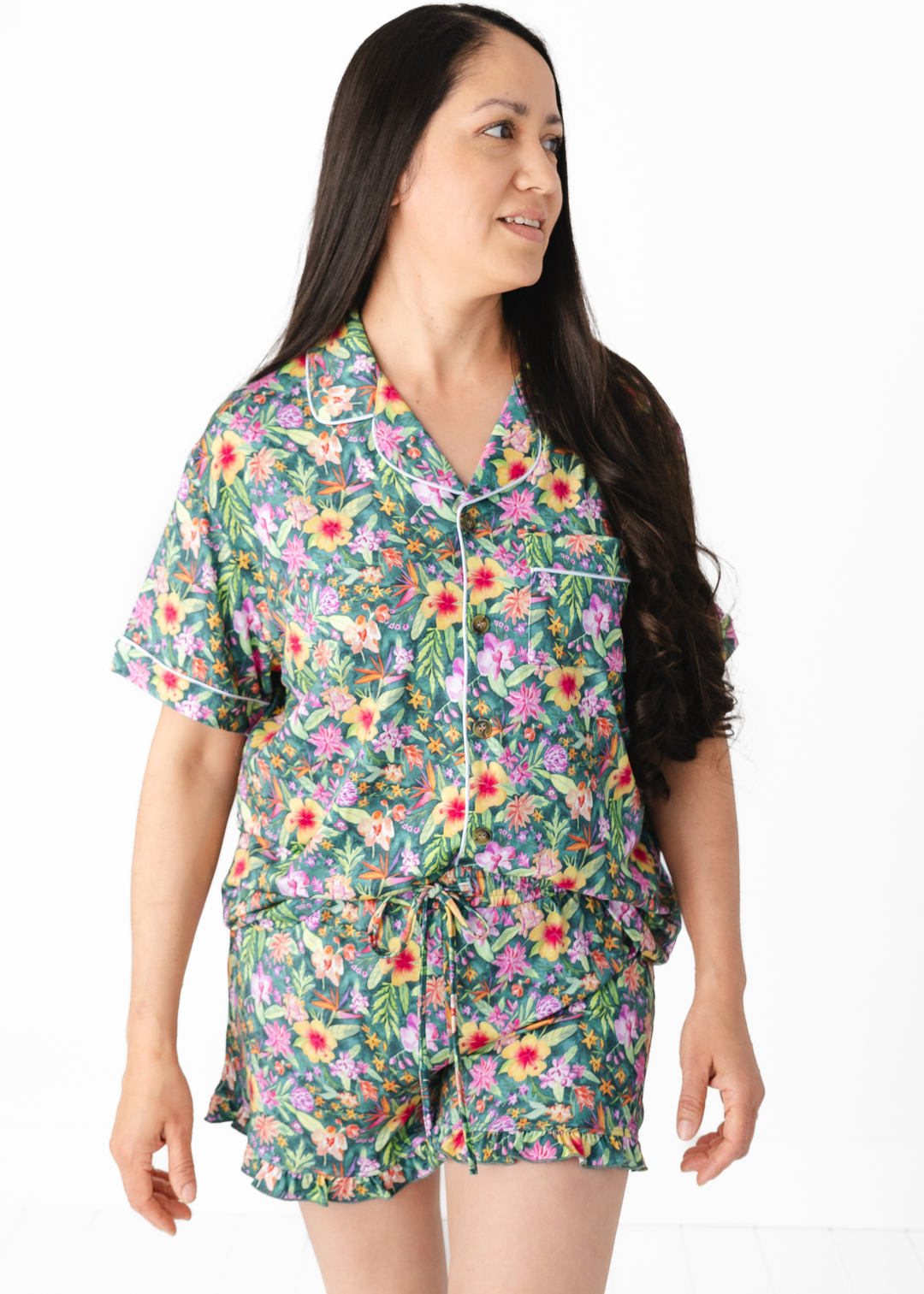 Ashley Floral Women's Bamboo Short Pajama Set