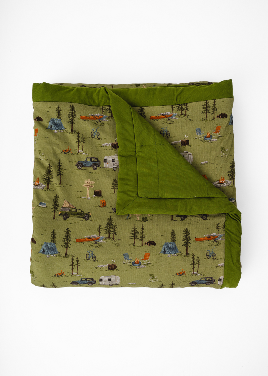 Camping Large Quilted Bamboo Blanket