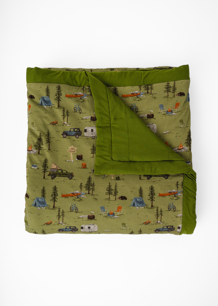Camping Large Quilted Bamboo Blanket