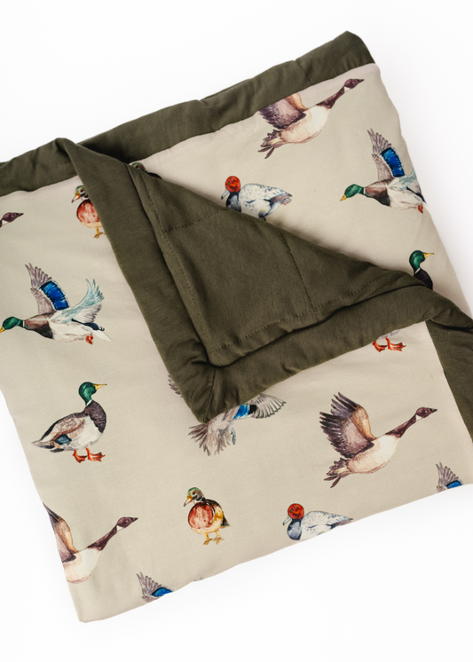 Duck Duck Goose Large Quilted Bamboo Blanket