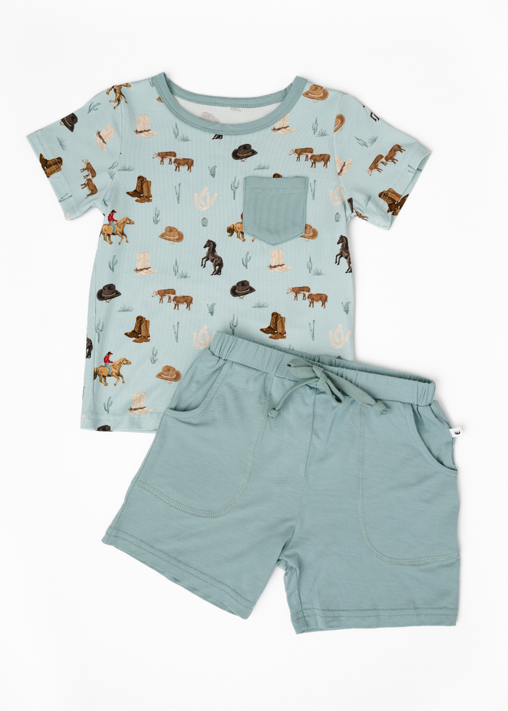Western Bamboo Pocket Tee & Short Set
