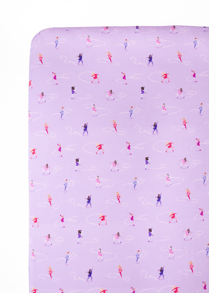 Ice Skating Bamboo Crib Sheet