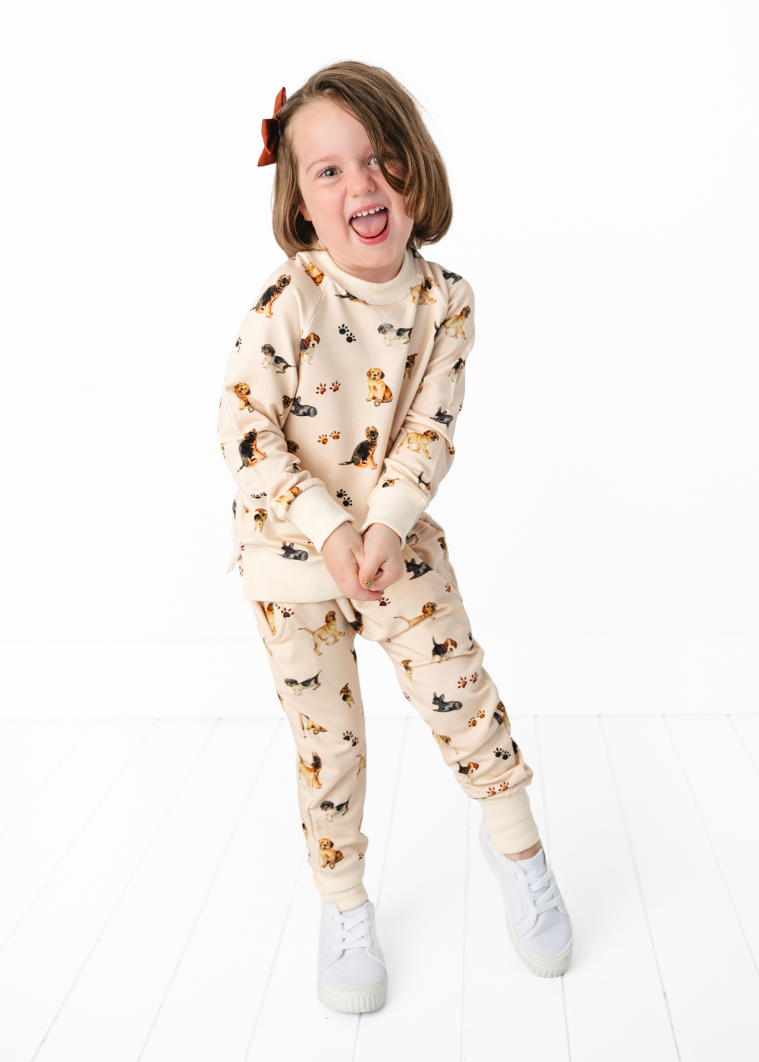 Puppies and Paw Prints Kids Bamboo Jogger Set