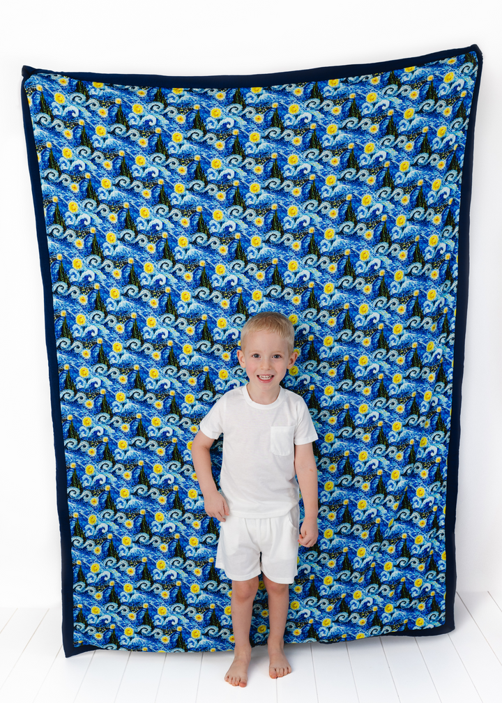 Starry Night Large Quilted Bamboo Blanket