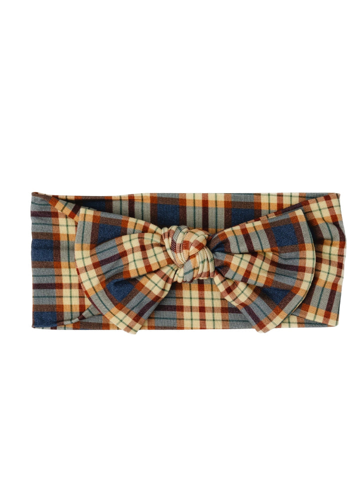 Blue Fall Plaid Hair Bow