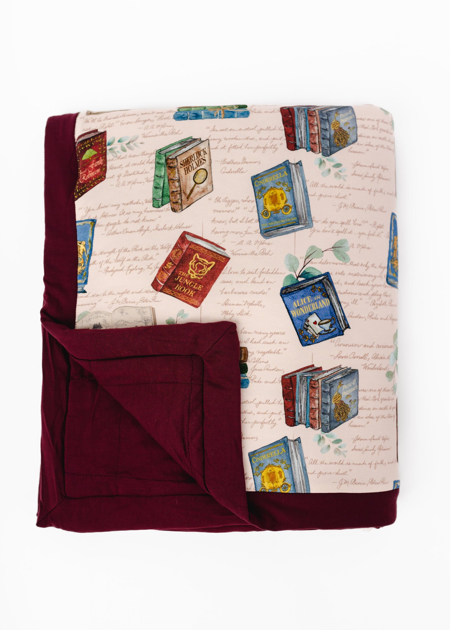 Classic Books Large Quilted Bamboo Blanket