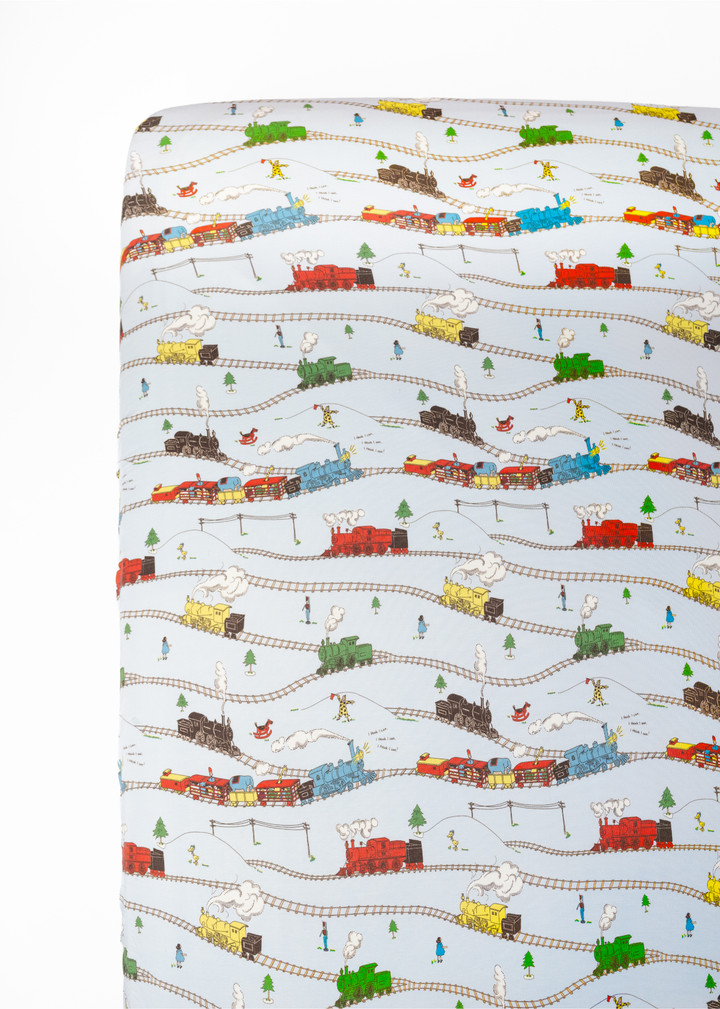 Little Engine that Could Bamboo Crib Sheet
