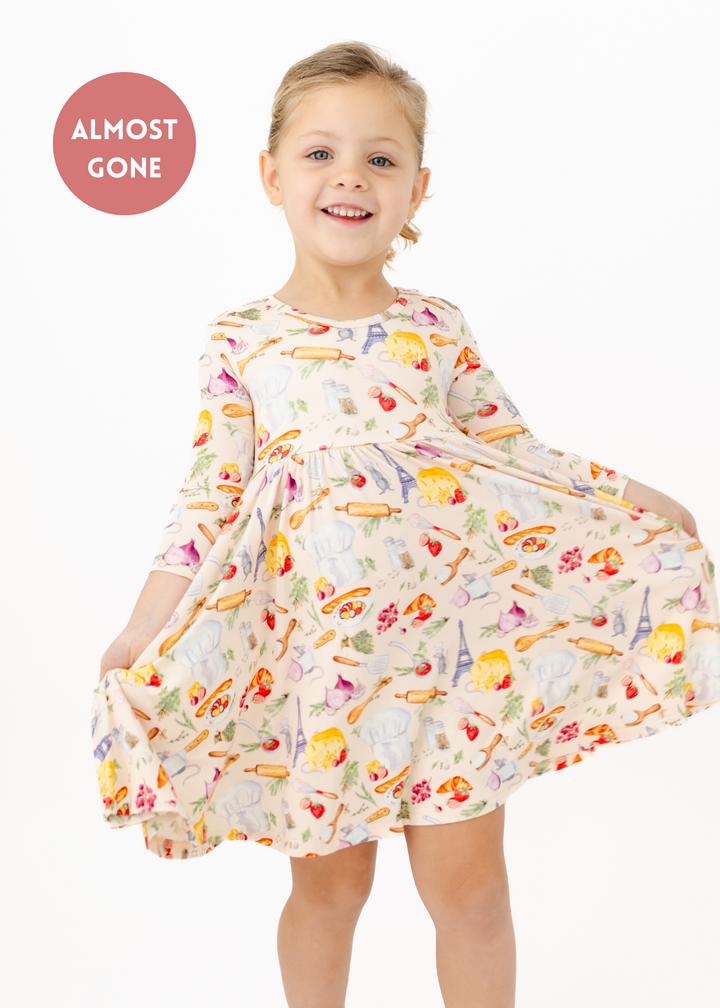 Tiny Chef Long Sleeve Twirl Dress