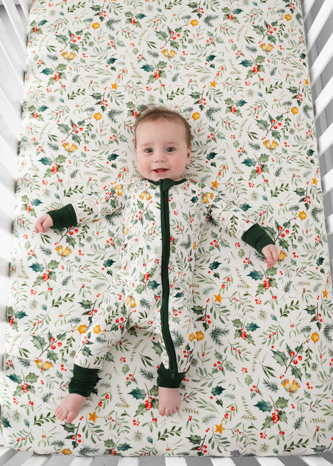 Holly Jolly Christmas Bamboo Crib Sheet