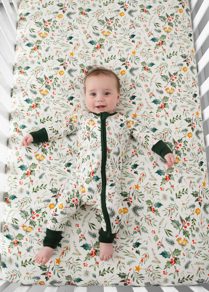 Holly Jolly Christmas Bamboo Crib Sheet