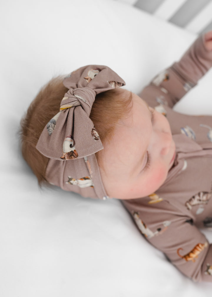 Cats and Coffee Hair Bow