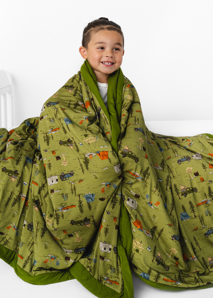 Camping Large Quilted Bamboo Blanket
