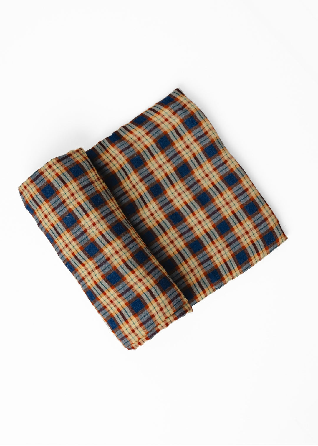 Blue Fall Plaid Swaddle Blanket