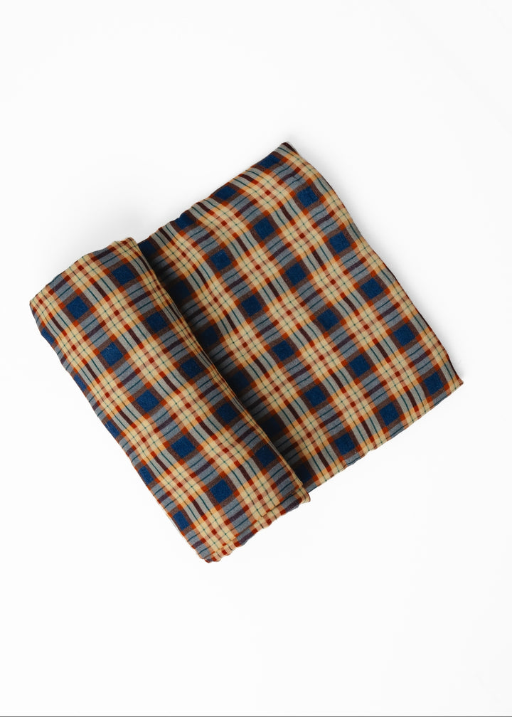 Blue Fall Plaid Swaddle Blanket
