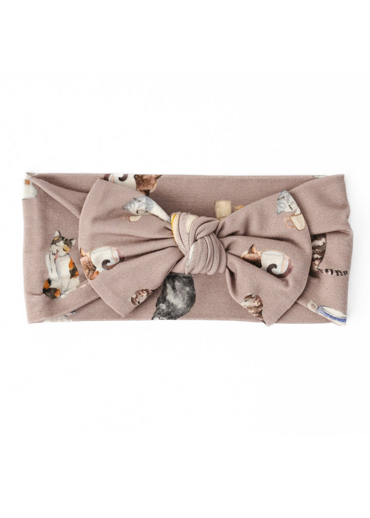 Cats and Coffee Hair Bow