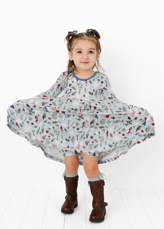 Frosted Fairies Long Sleeve Twirl Dress