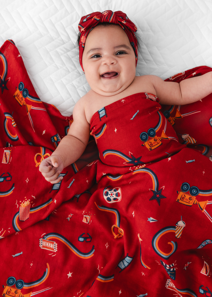 Movie Night Bamboo Swaddle Blanket