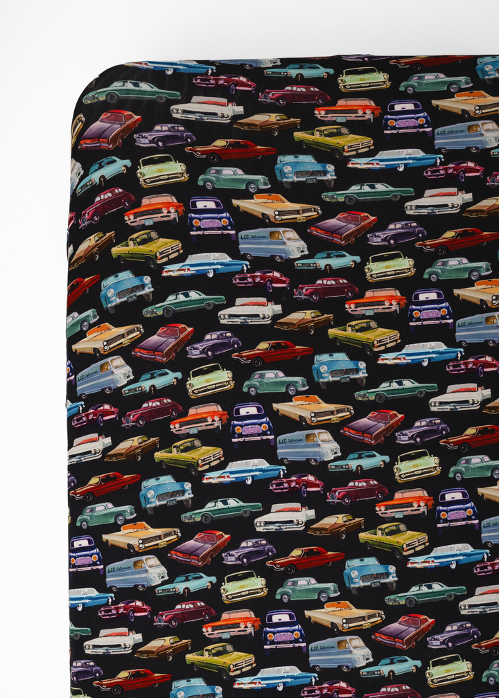 Vintage Cars Bamboo Crib Sheet