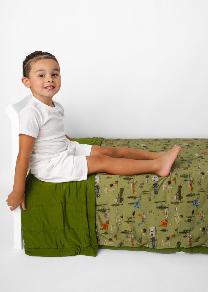 Camping Large Quilted Bamboo Blanket