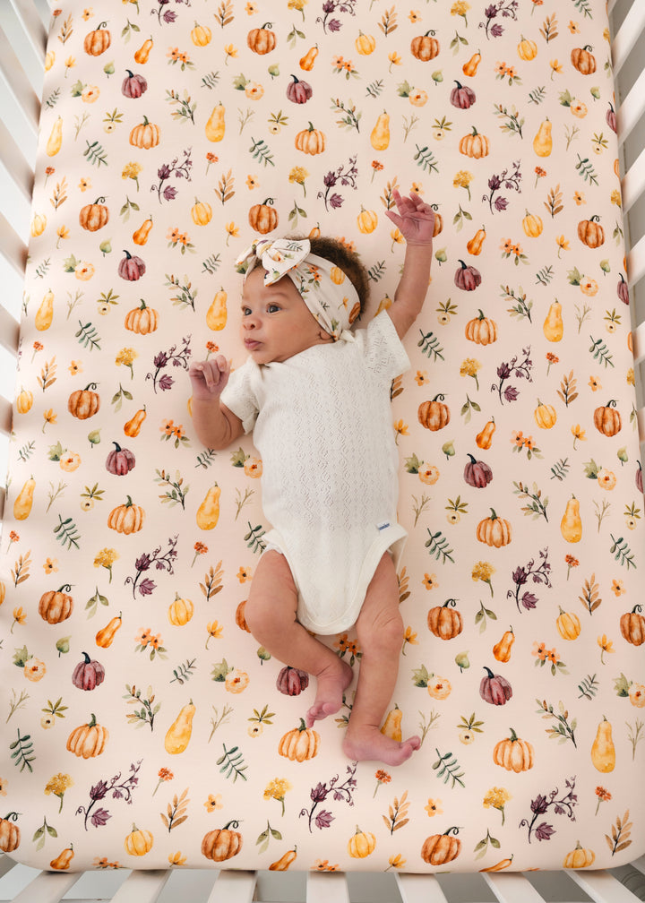 Pretty Pumpkins Bamboo Crib Sheet