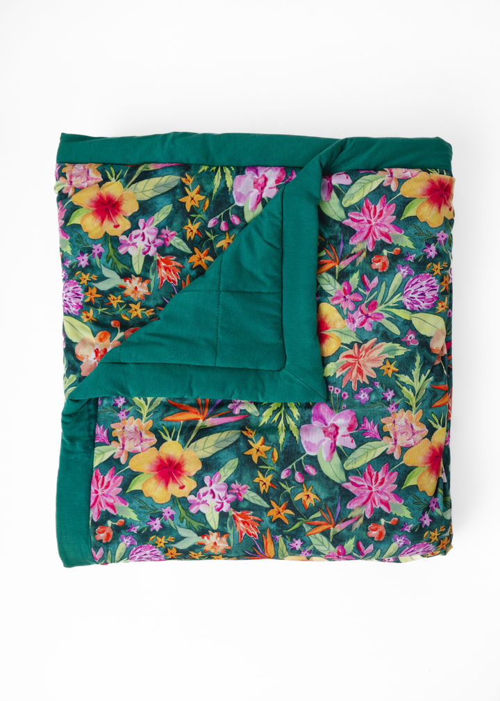Ashley Floral Large Quilted Bamboo Blanket
