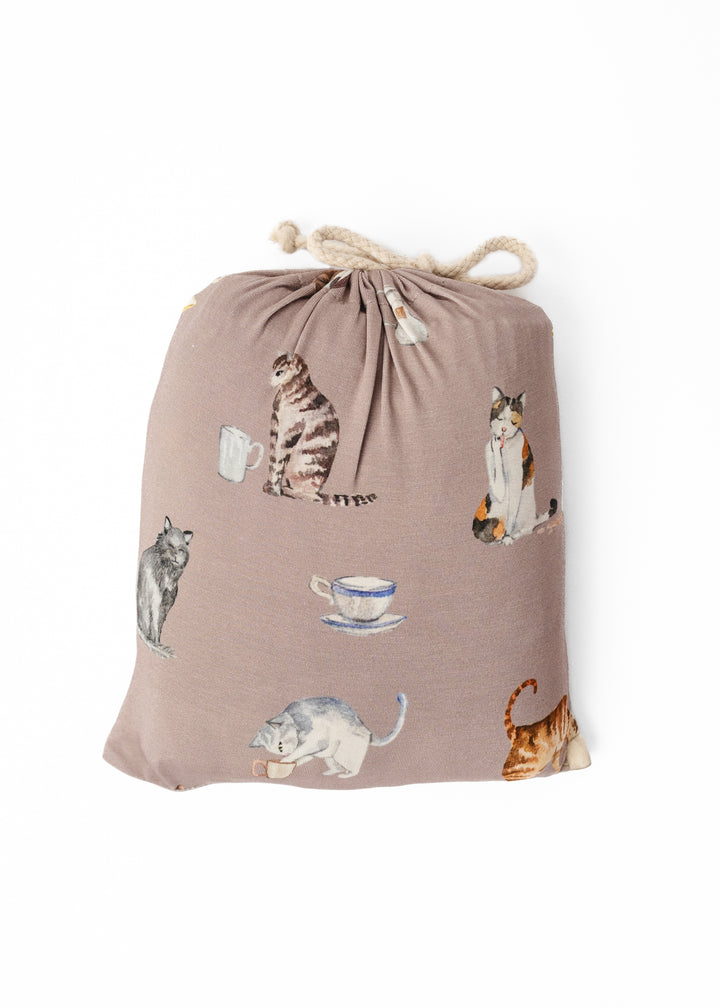 Cats and Coffee Bamboo Crib Sheet