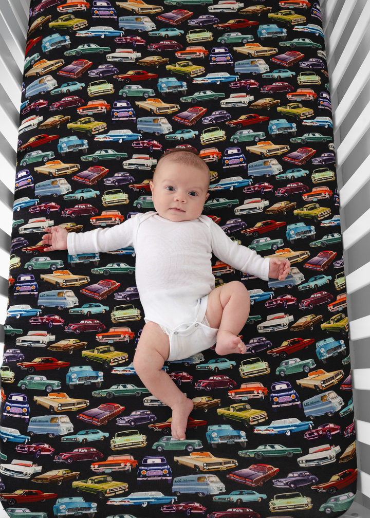 Vintage Cars Bamboo Crib Sheet