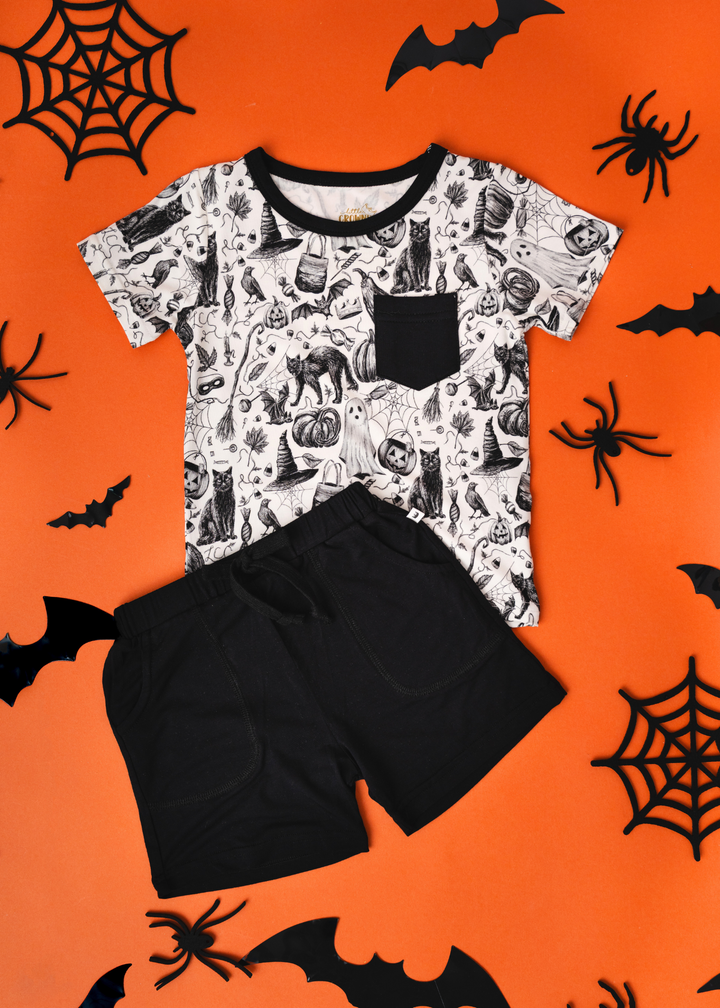 Bats & Cats Pocket Tee & Short Sets