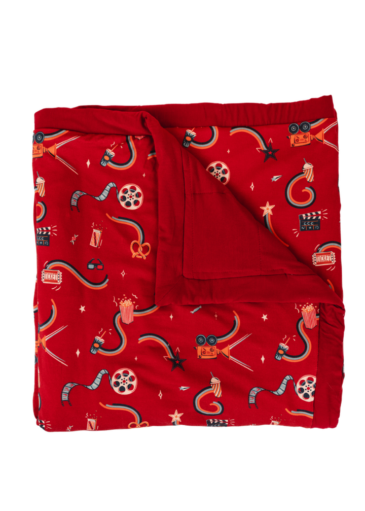 Movie Night Large Quilted Bamboo Blanket