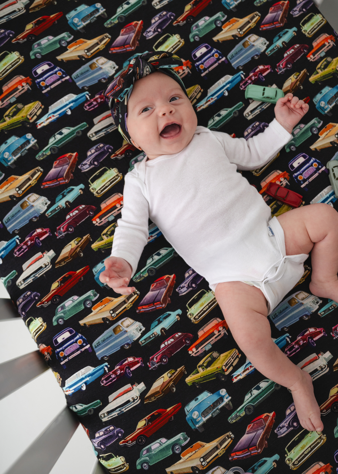 Vintage Cars Bamboo Crib Sheet