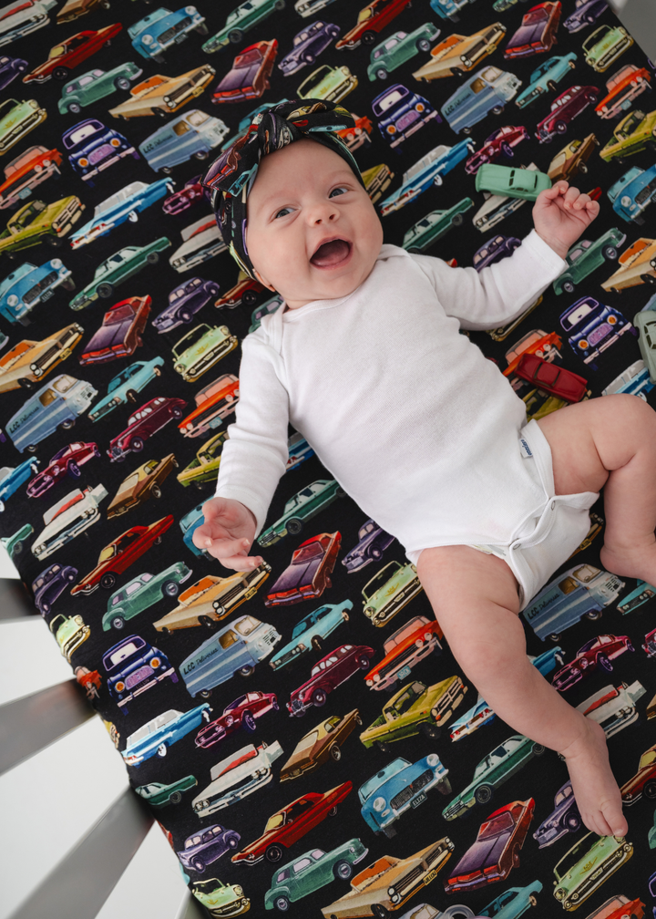 Vintage Cars Bamboo Crib Sheet