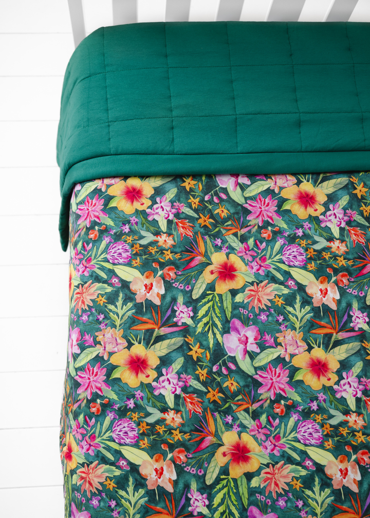 Ashley Floral Large Quilted Bamboo Blanket